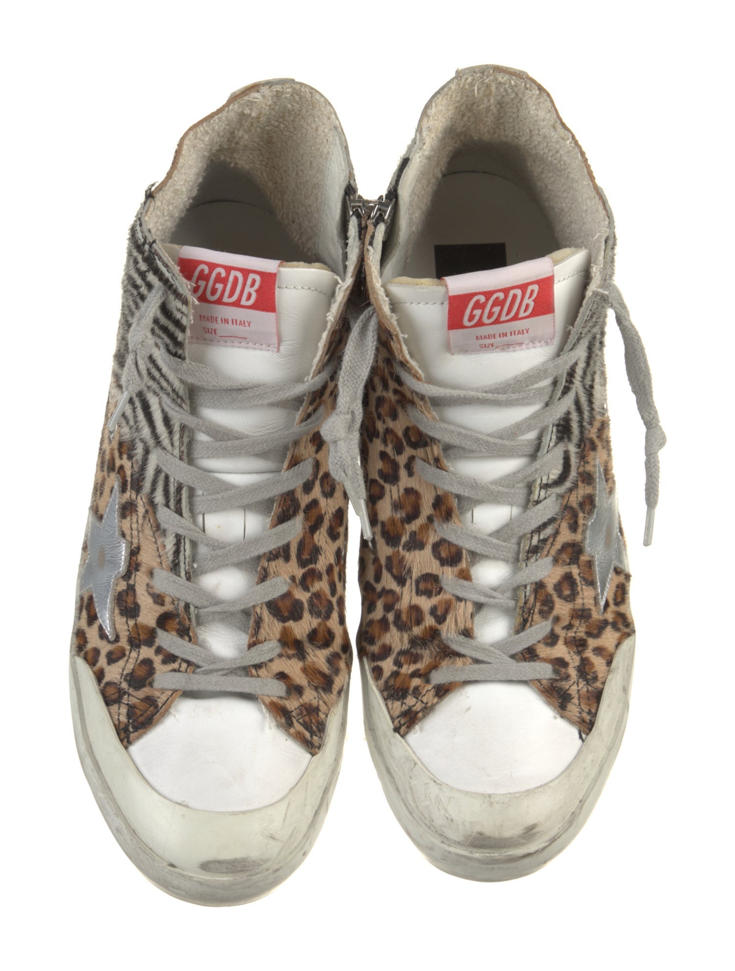 Golden Goose Ponyhair Animal Print Sneakers